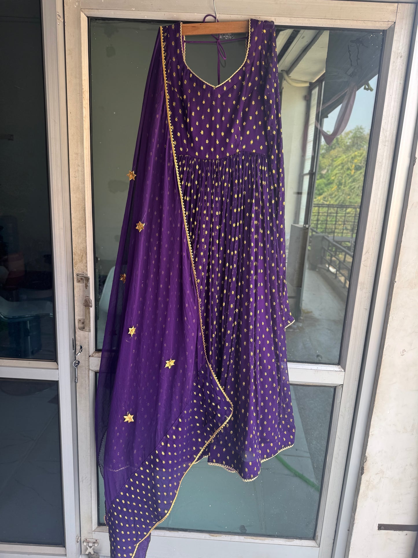 Purple Buti Anarkali