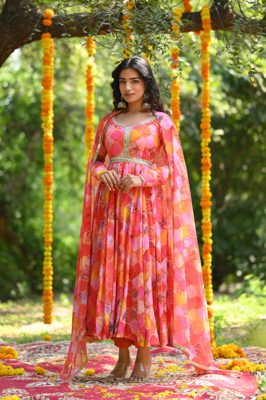 Moroccan Printed Anarkali