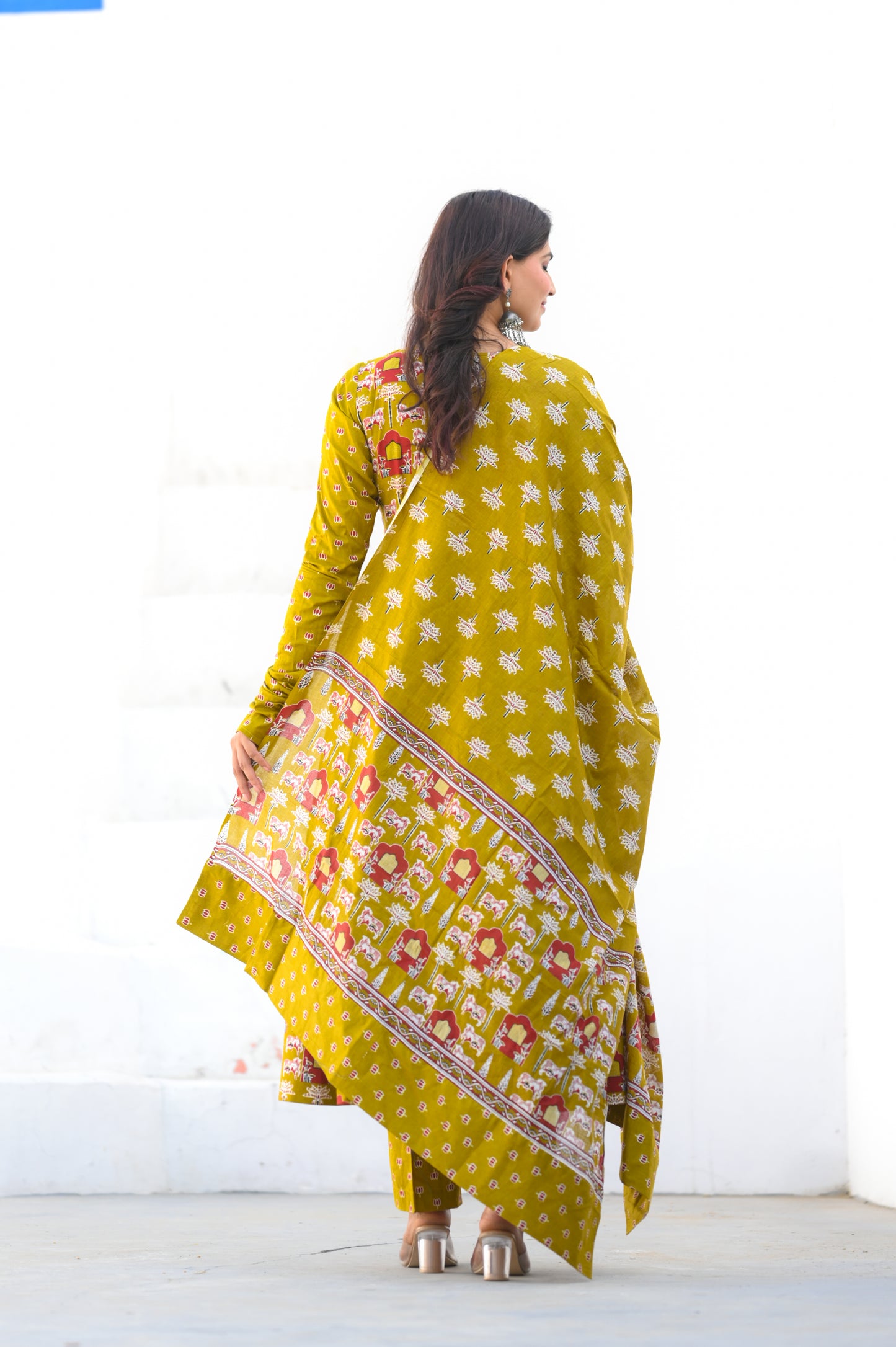 Amber Yellow Cotton Anarkali