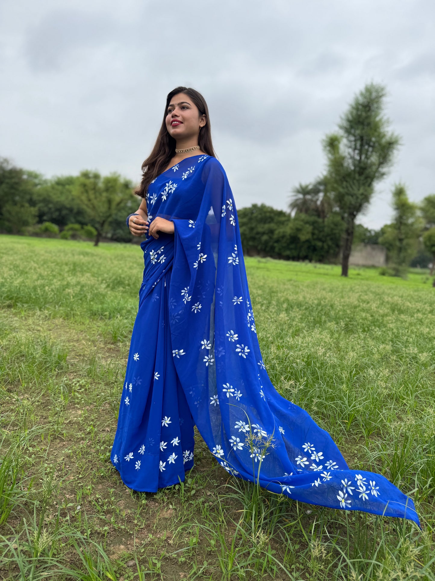 Jasmine Hand painted Saree