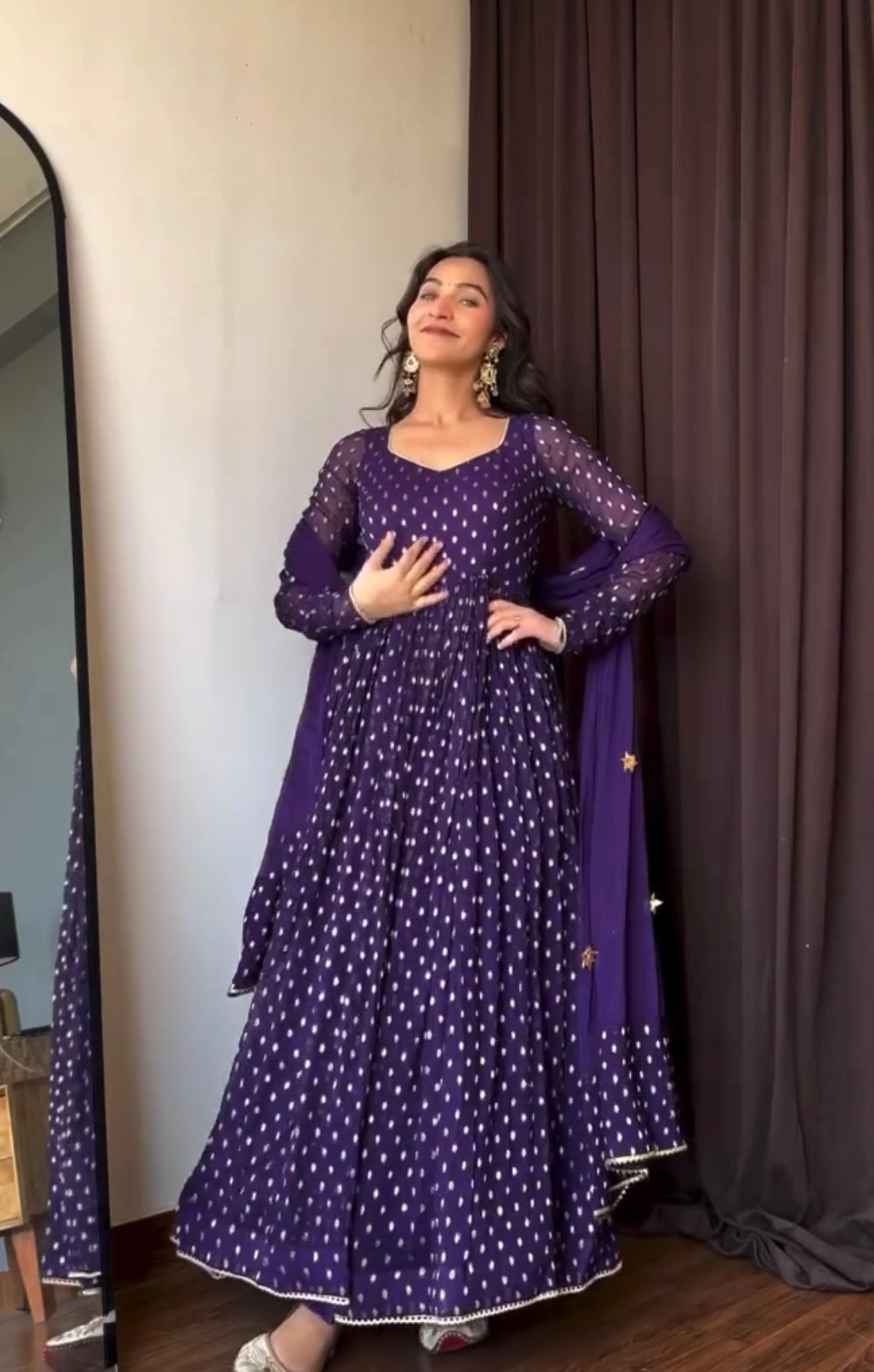Purple Buti Anarkali