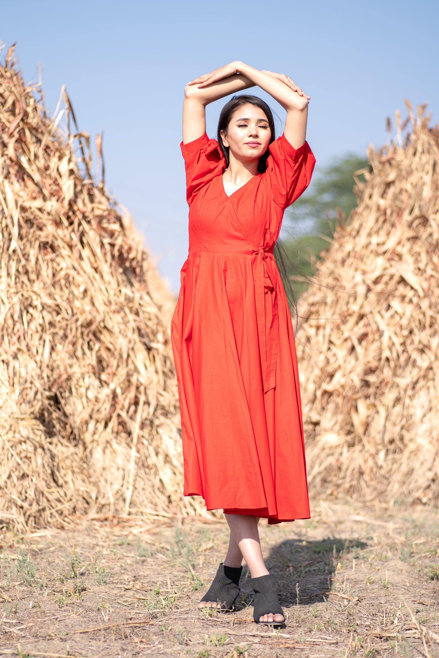 Red Flared Dress