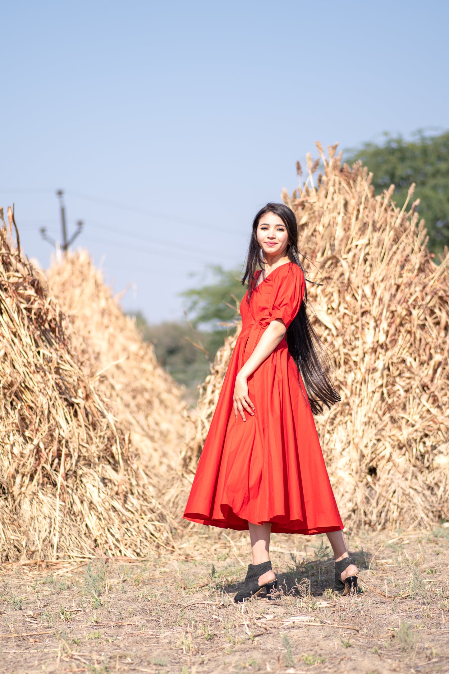 Red Flared Dress