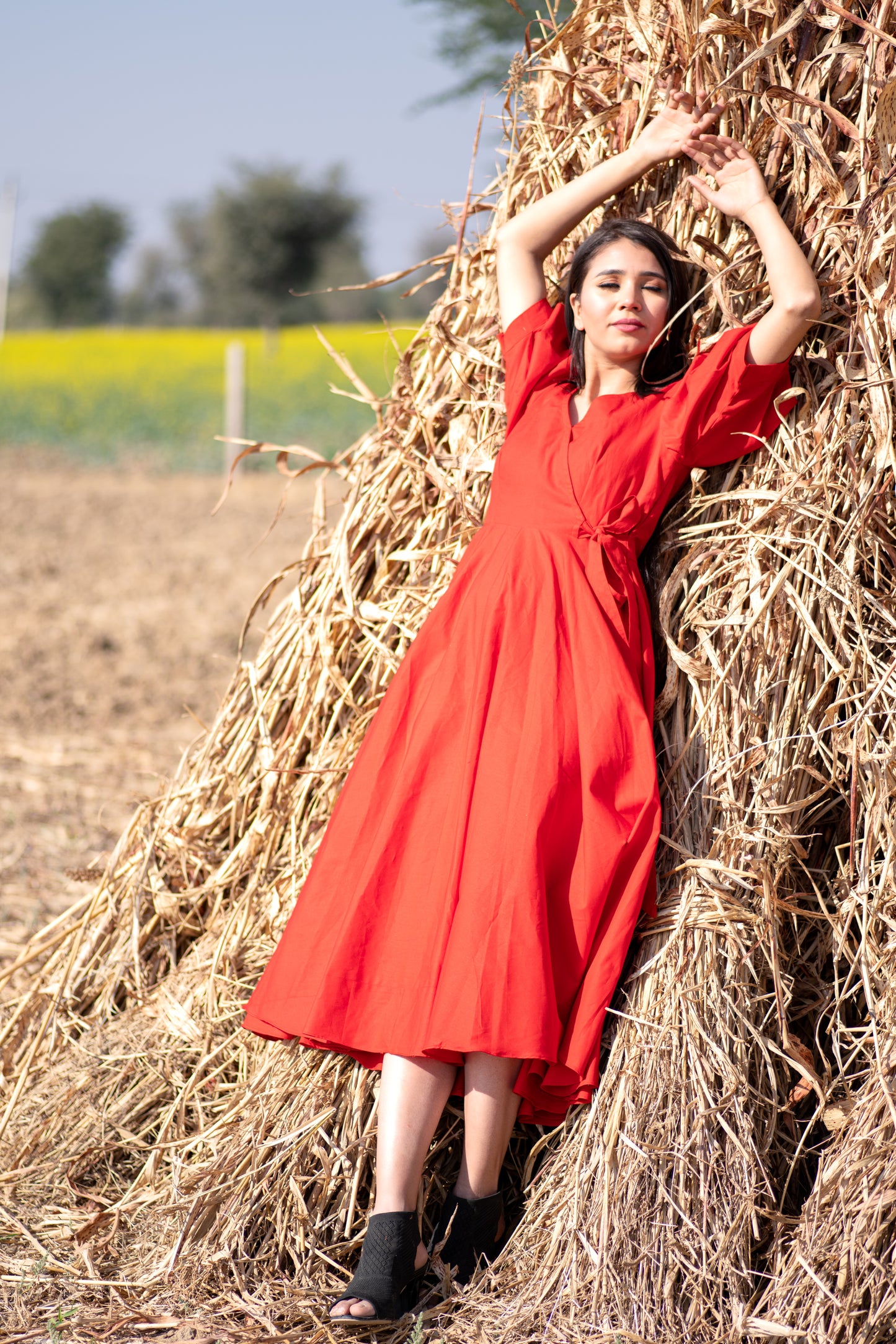 Red Flared Dress