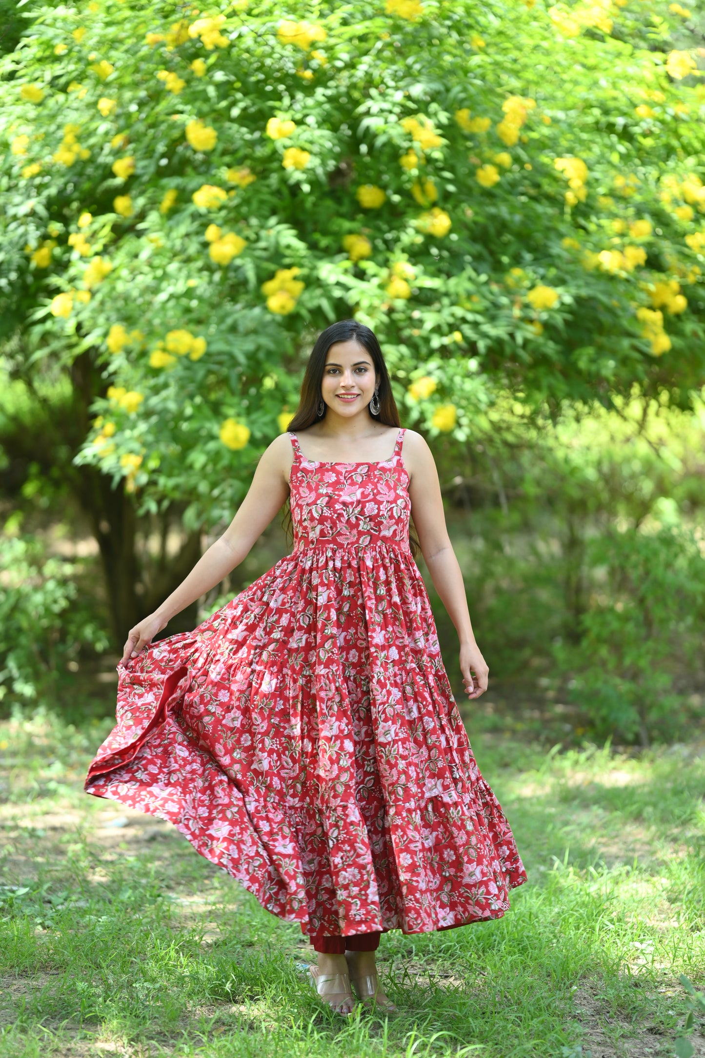Red Handblock Dress