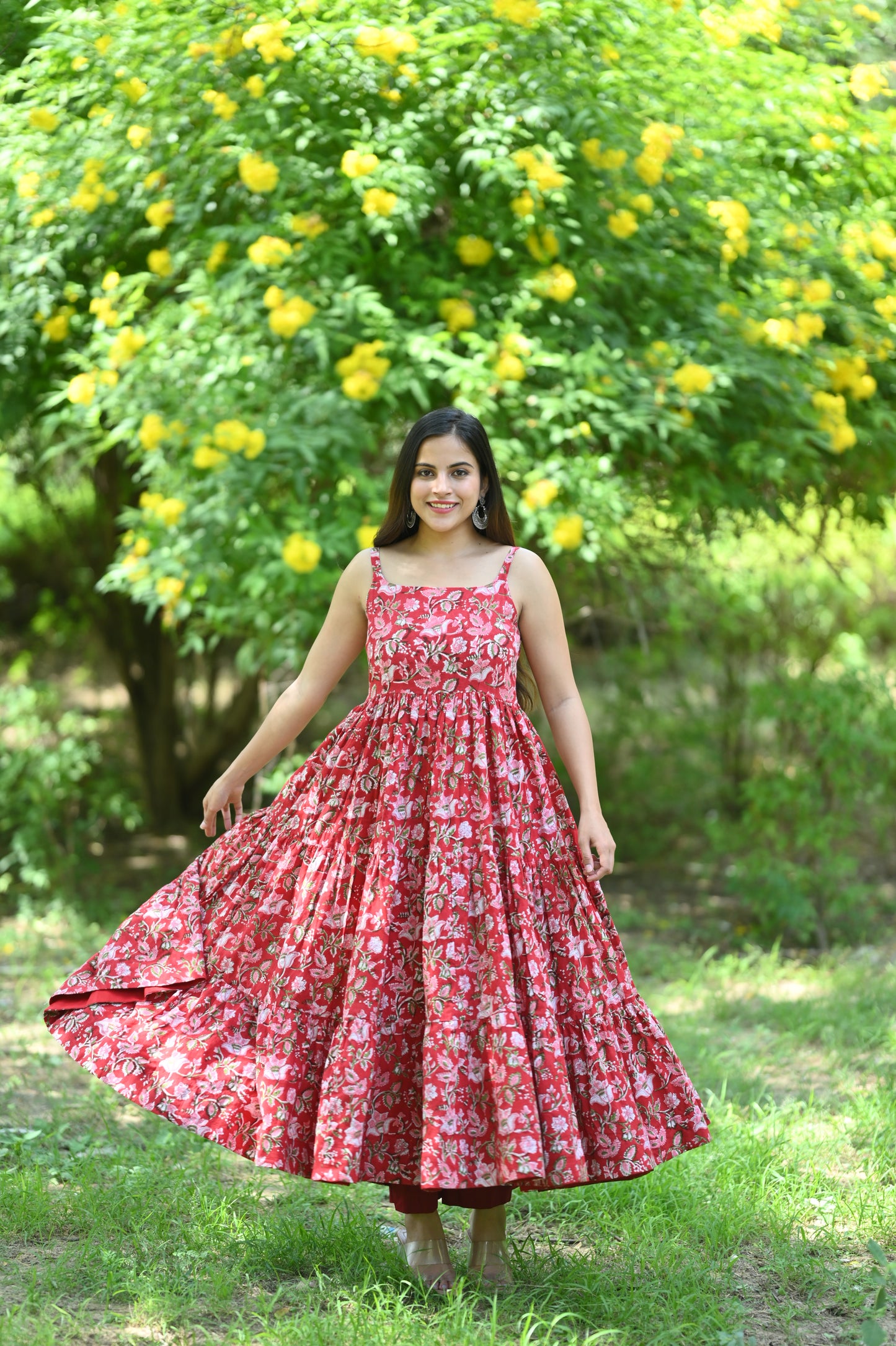 Red Handblock Dress