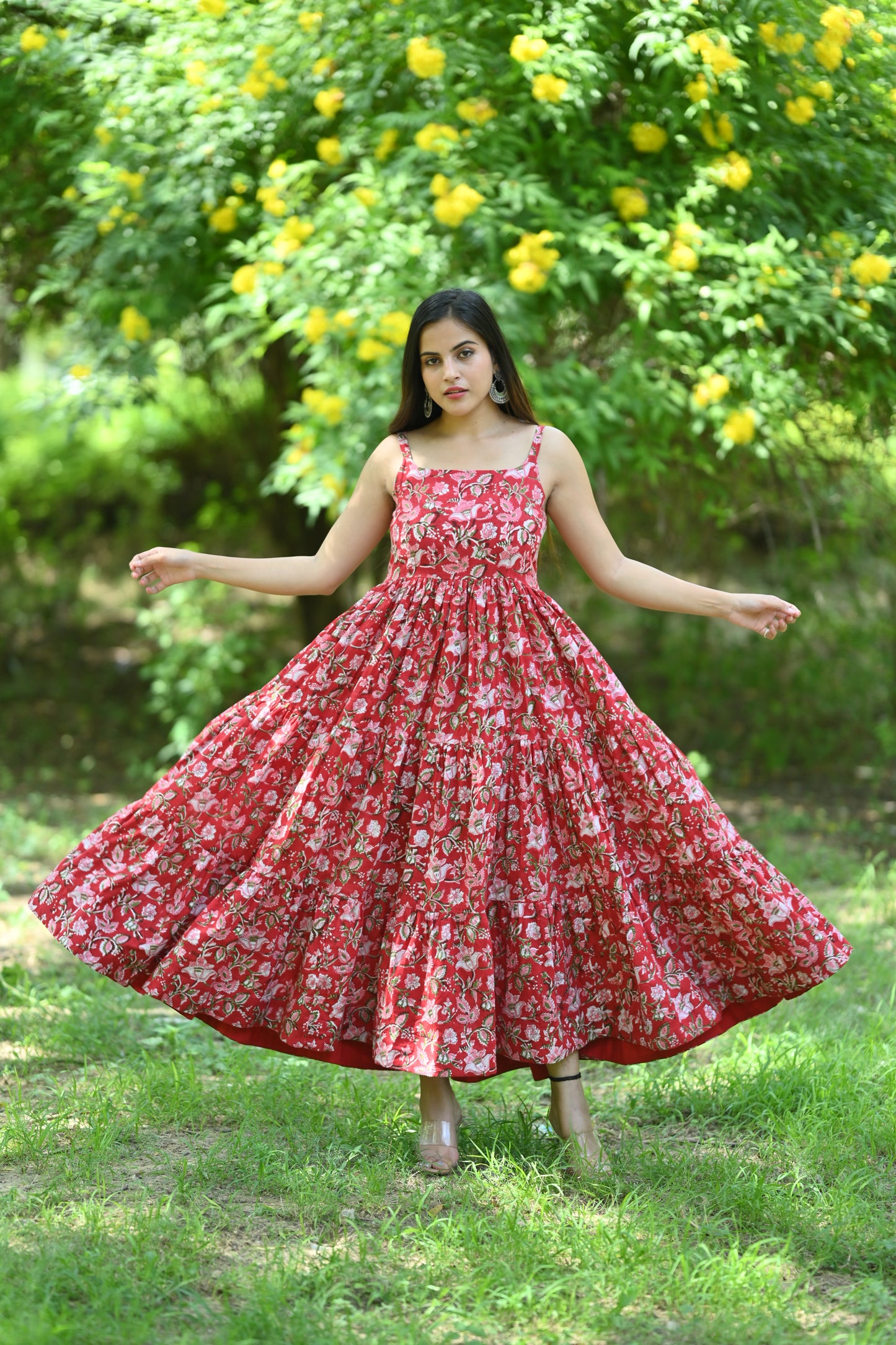 Red Handblock Dress