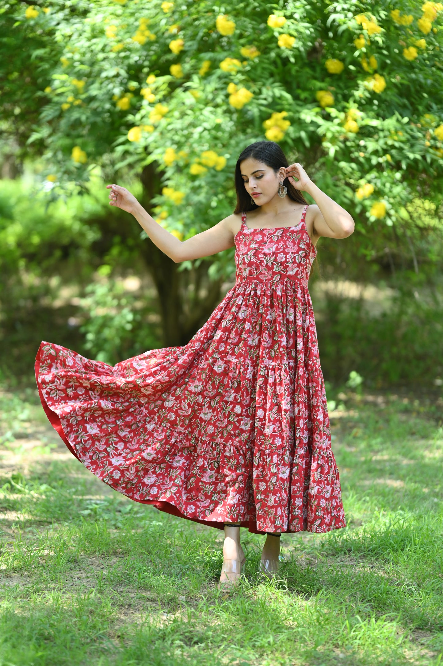Red Handblock Dress