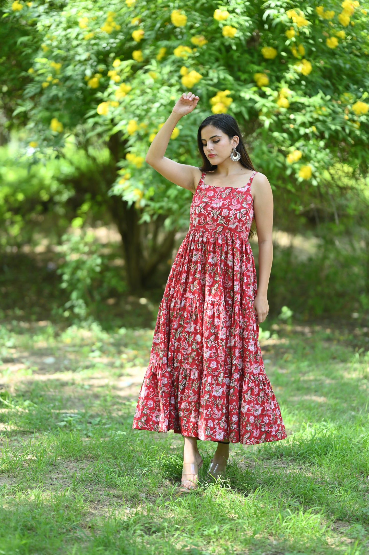 Red Handblock Dress