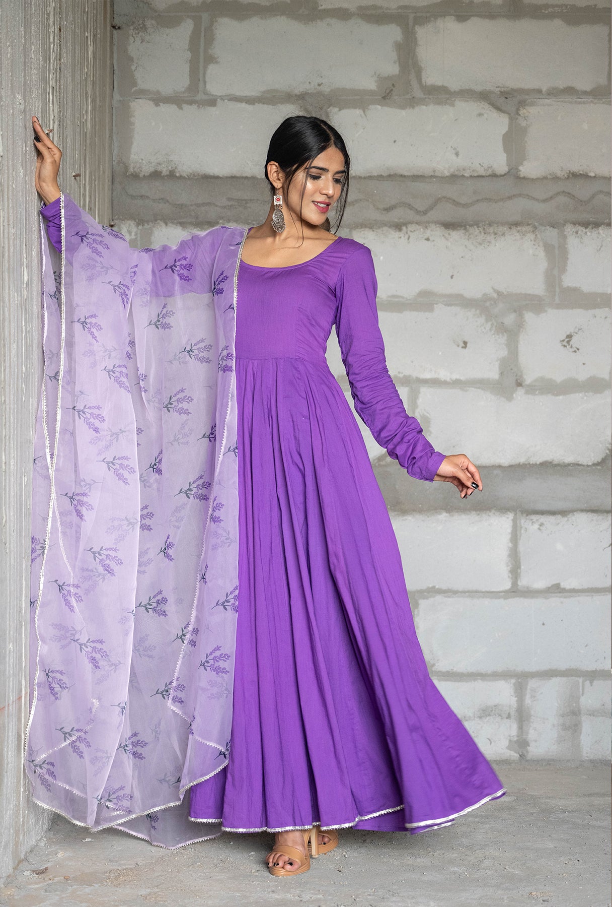 Anarkali Dress Purple Colour Dress For Ladies Buy Purple Faux