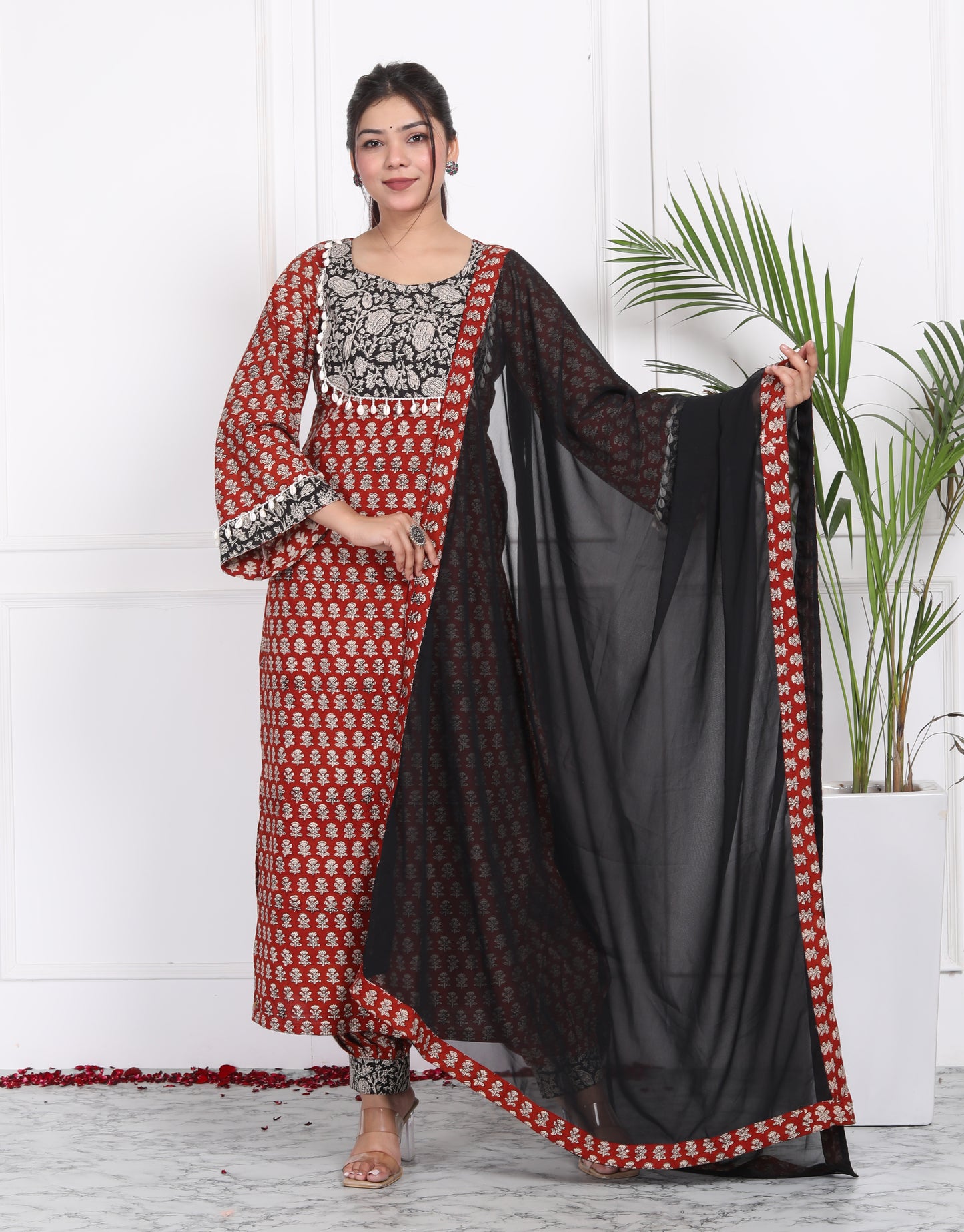 Rustic Bagru Print Suit Set