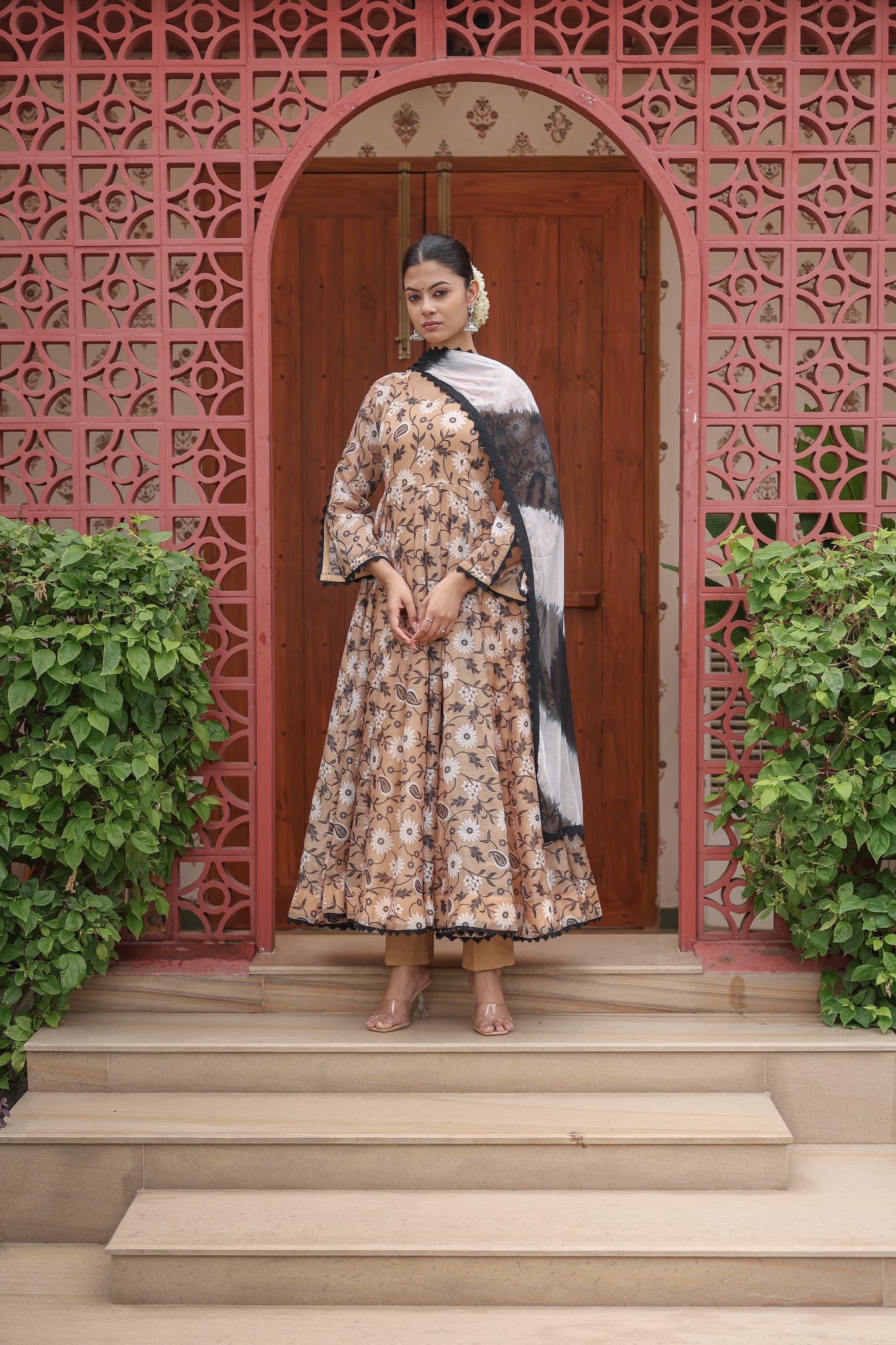 Beige Bliss Anarkali