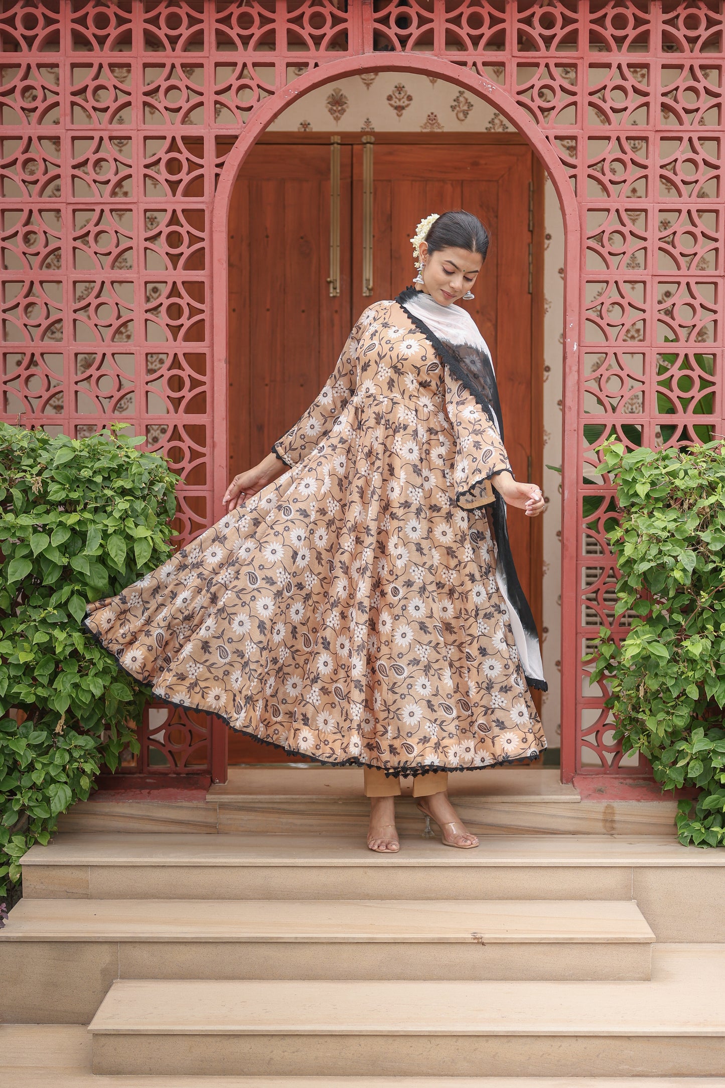 Beige Bliss Anarkali
