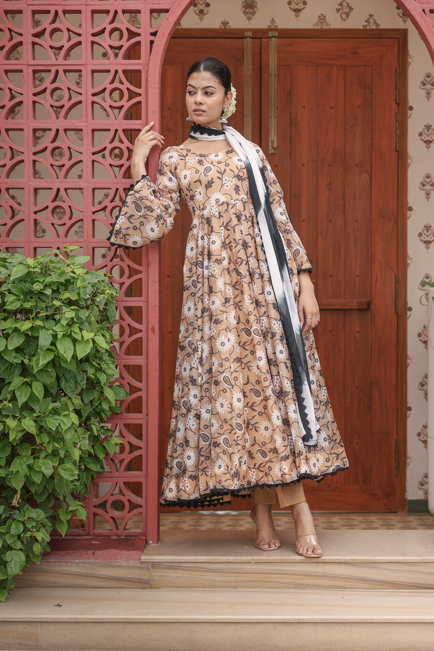 Beige Bliss Anarkali