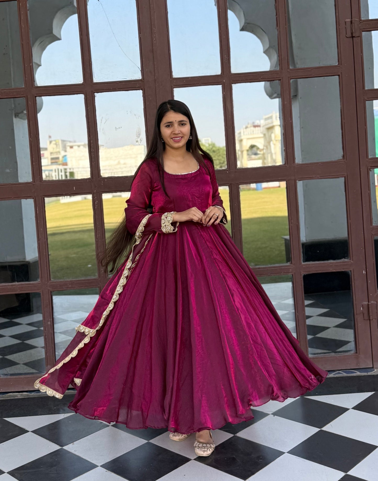 Plum Pink Anarkali