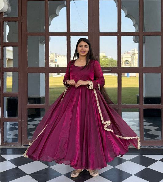 Plum Pink Anarkali