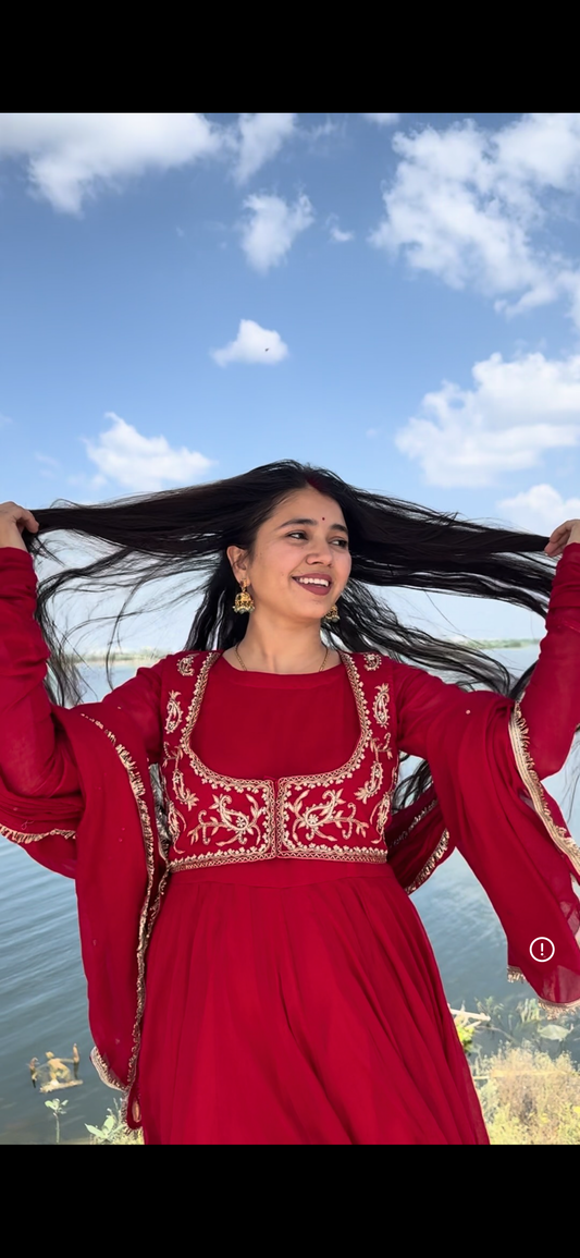 Queen Red Anarkali