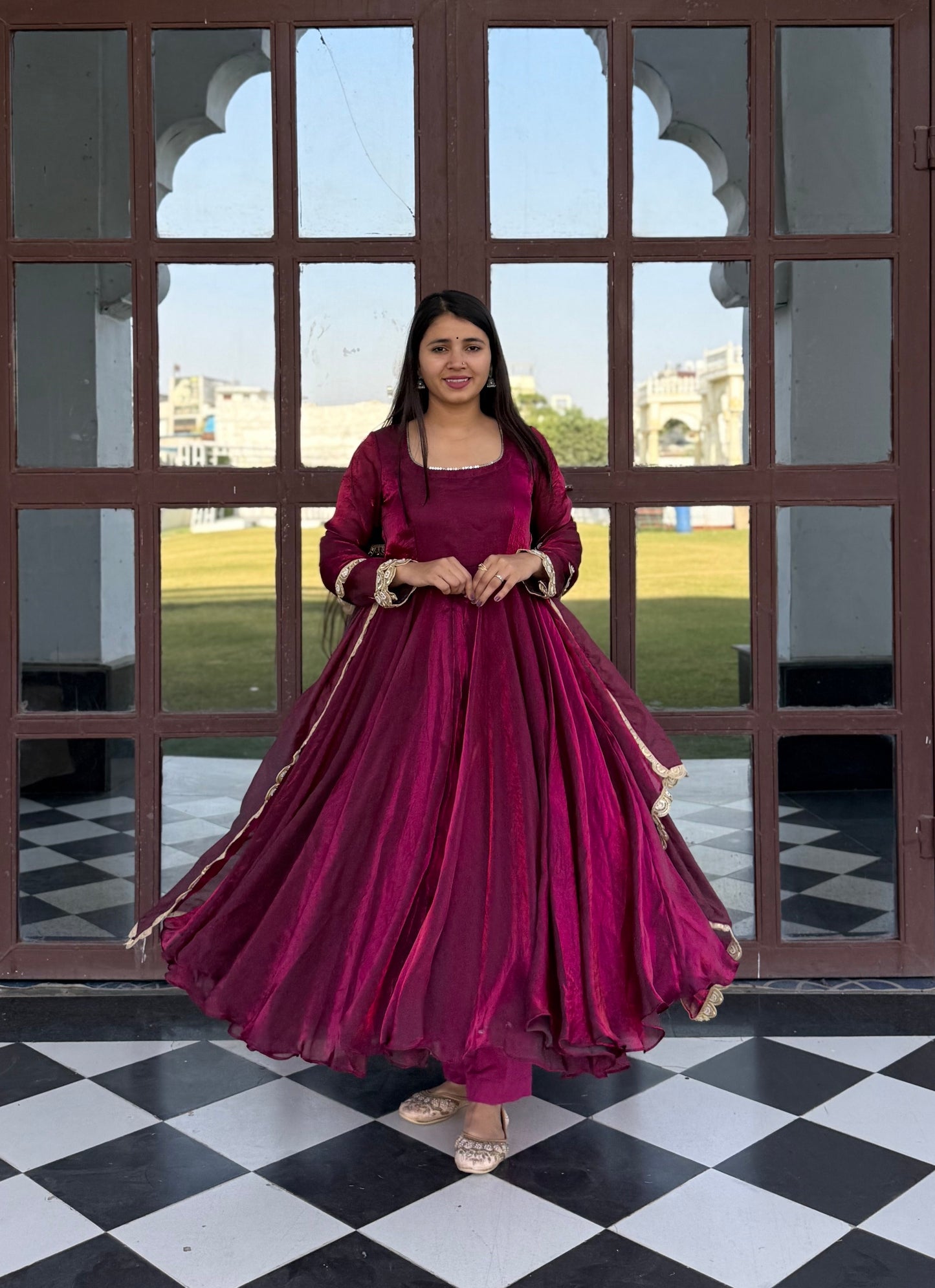 Plum Pink Anarkali