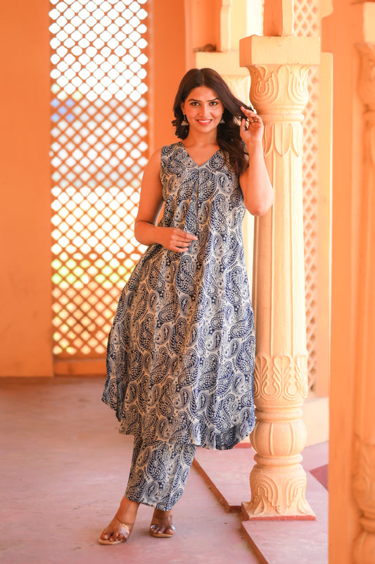 Kairi Buta Hand Block Printed Co-Ord Set