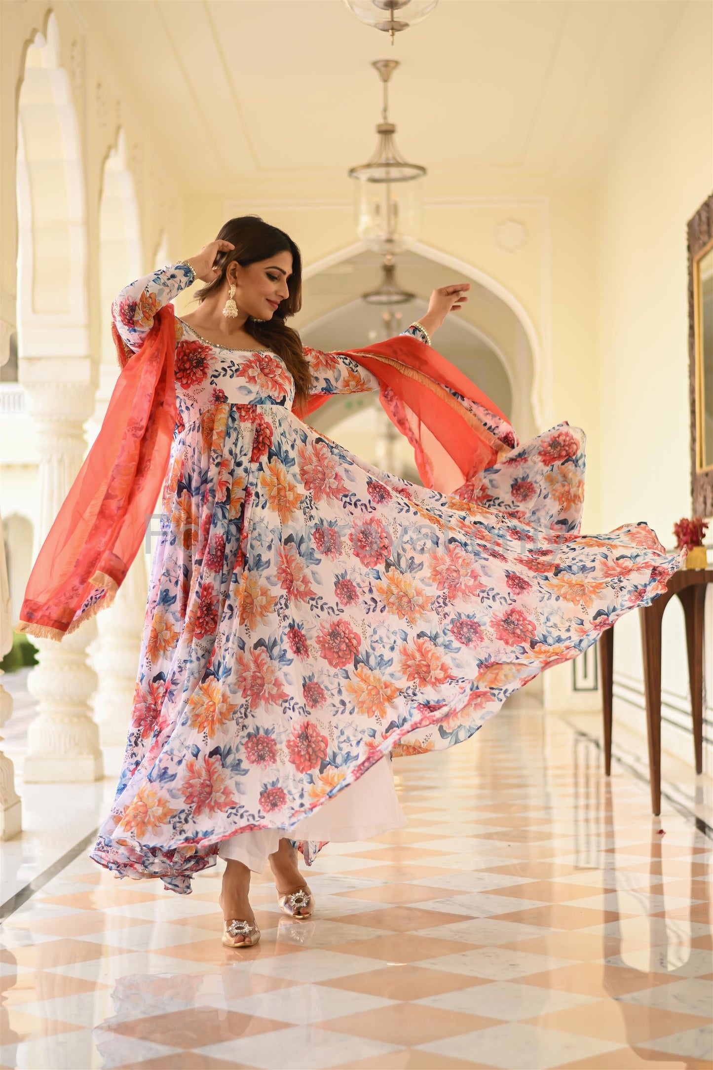 Blossom Printed Anarkali