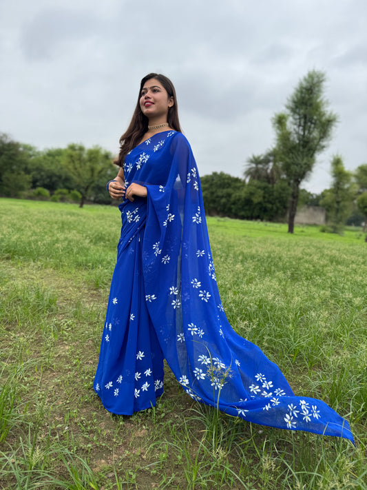 Jasmine Hand painted Saree