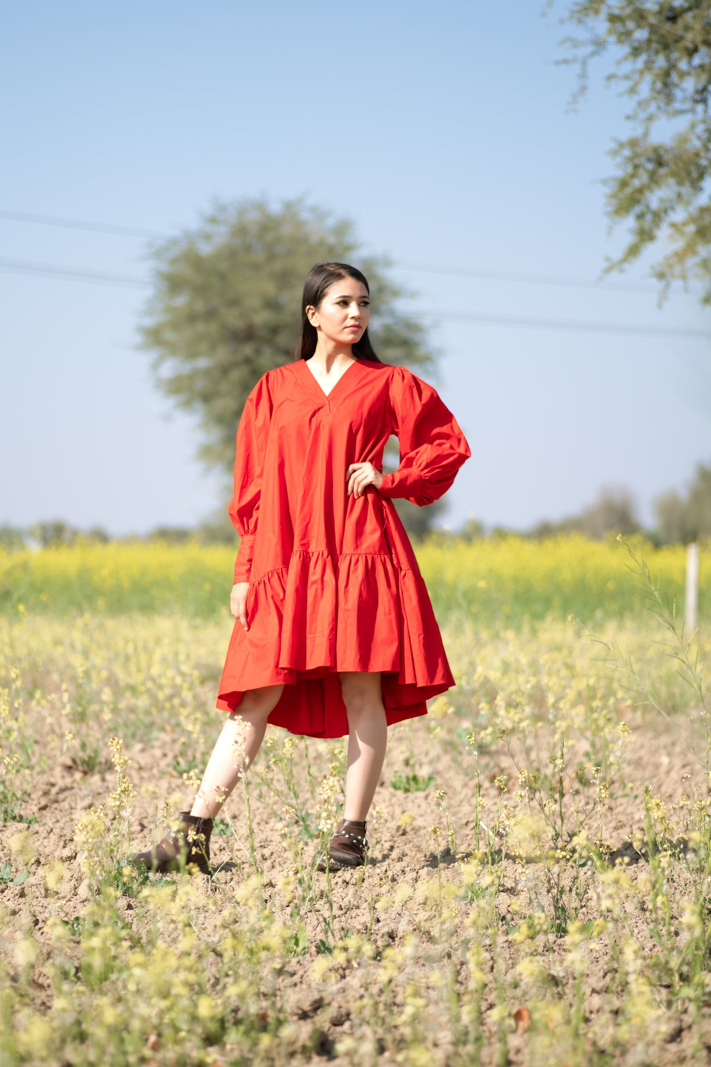 Red Asymmetrical Dress