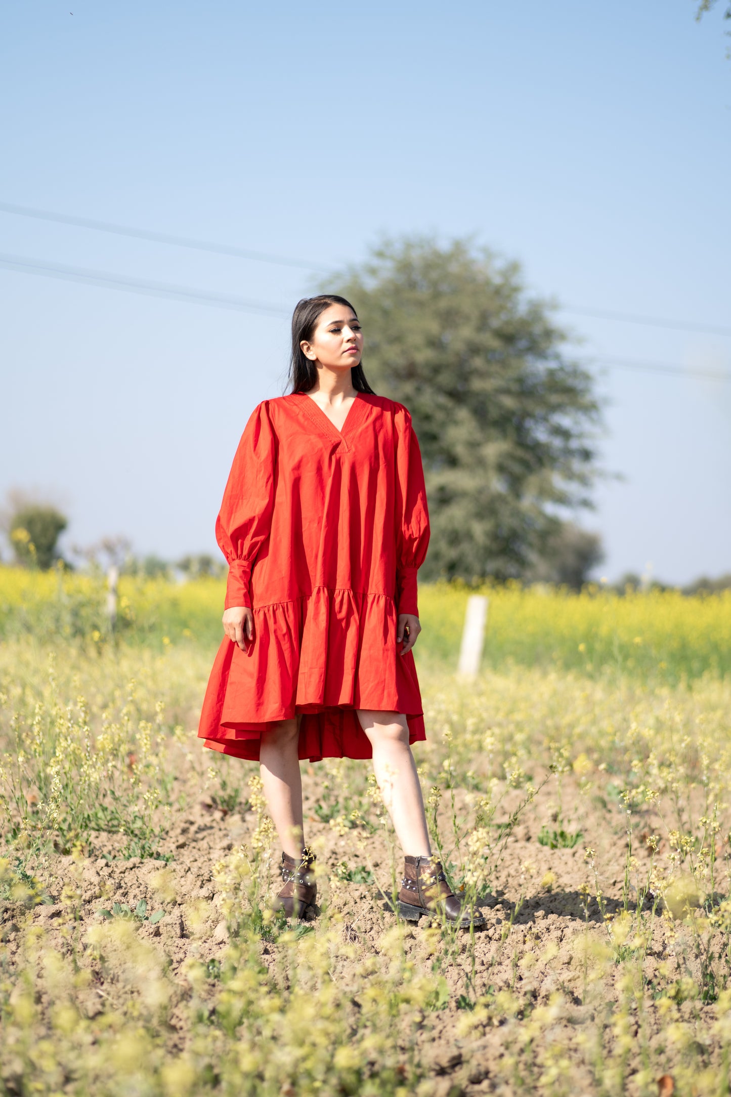 Red Asymmetrical Dress