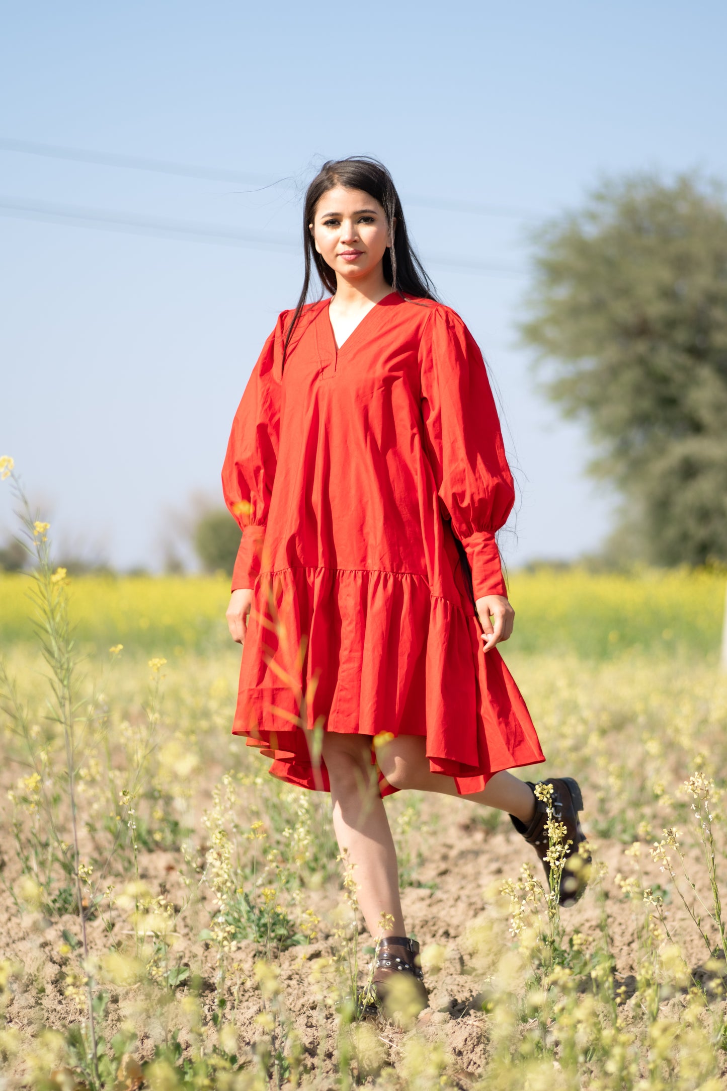 Red Asymmetrical Dress