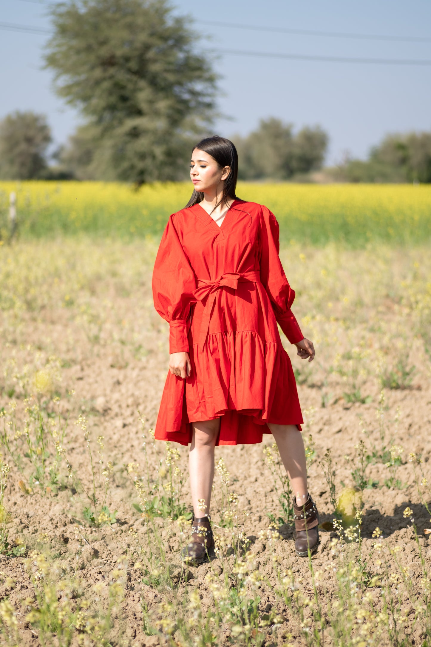 Red Asymmetrical Dress