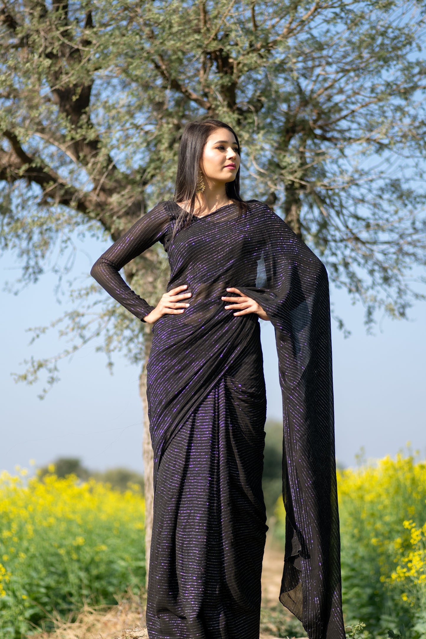 Black Lurex Saree