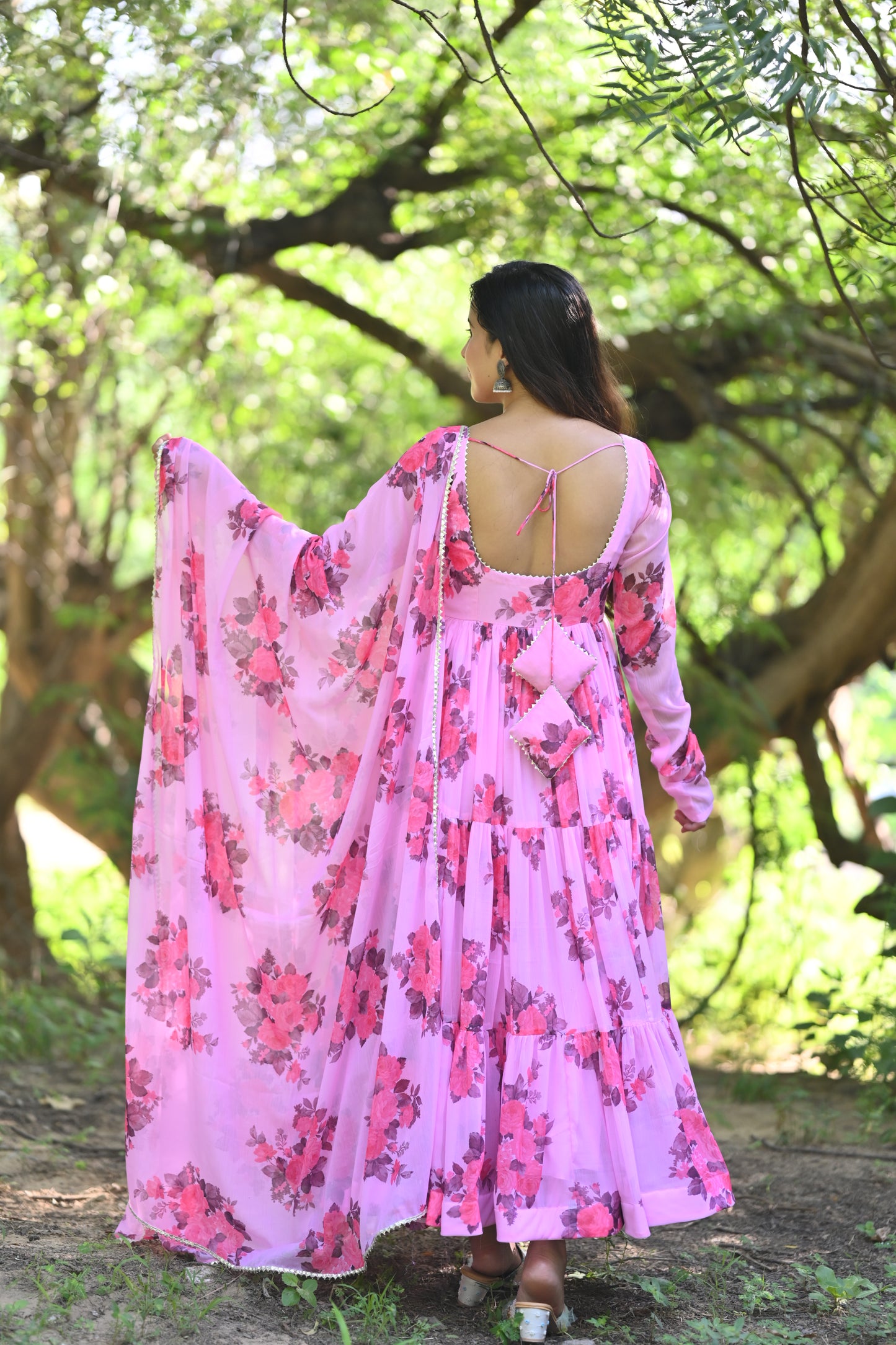 Pink Gulmohar Anarkali