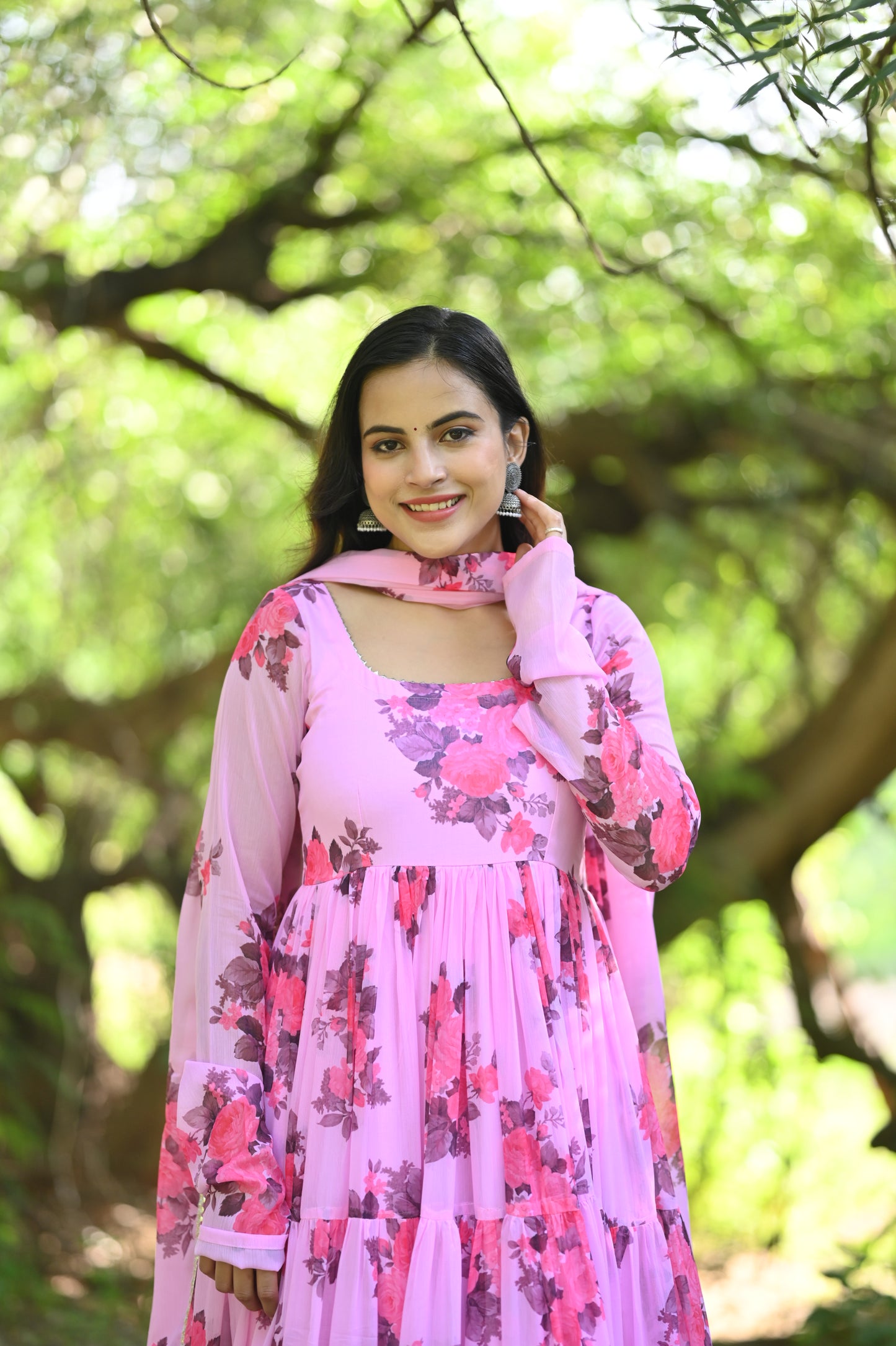 Pink Gulmohar Anarkali