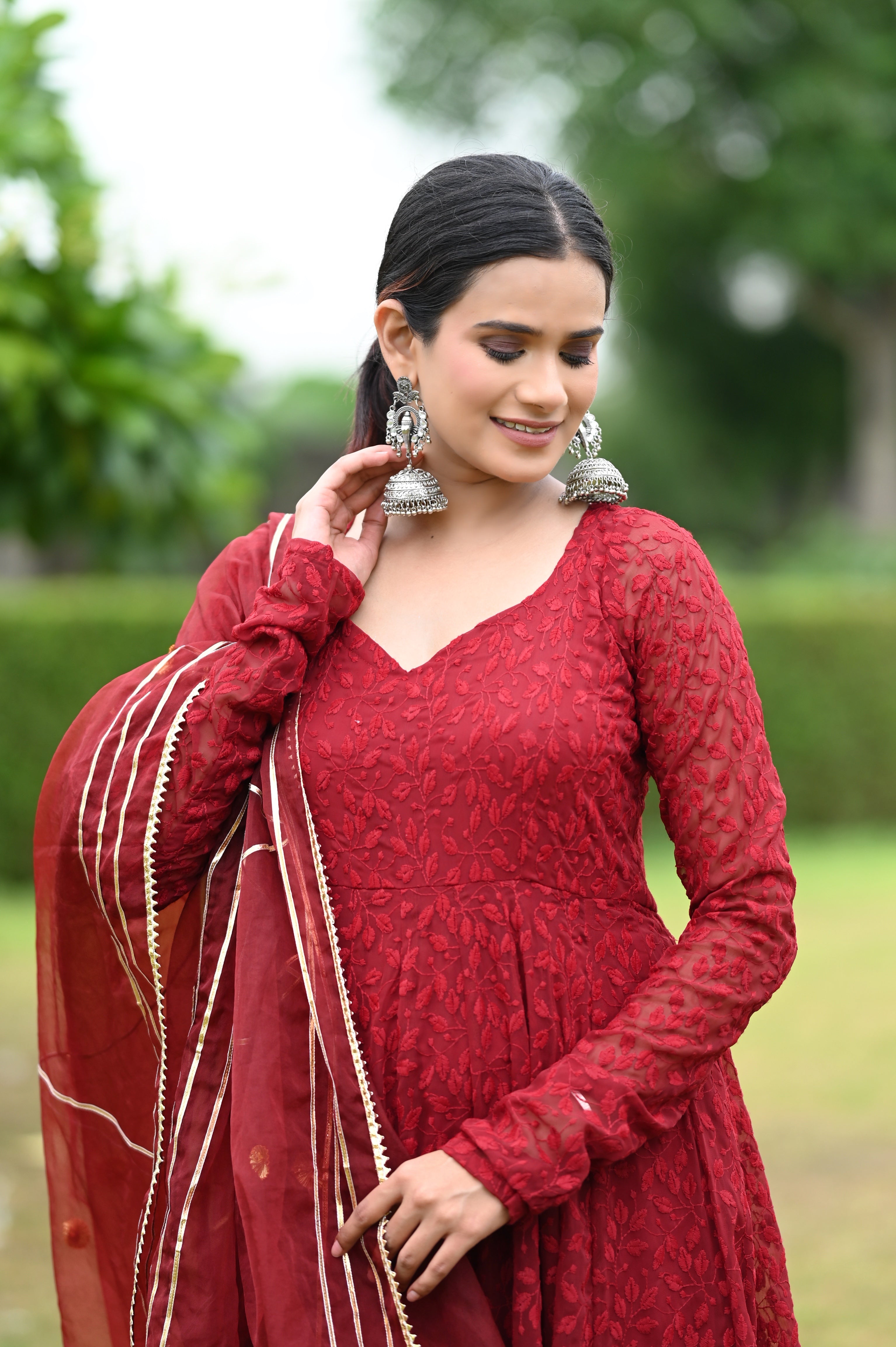 Buy Rani Pink Color Real Georgette Fabric Sequins Anarkali Suit Online -  SALV3878 | Appelle Fashion