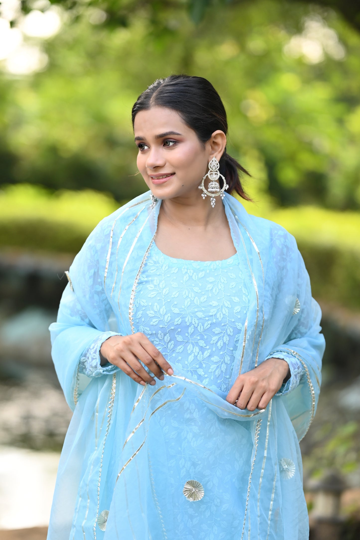 Powder Blue Sharara set