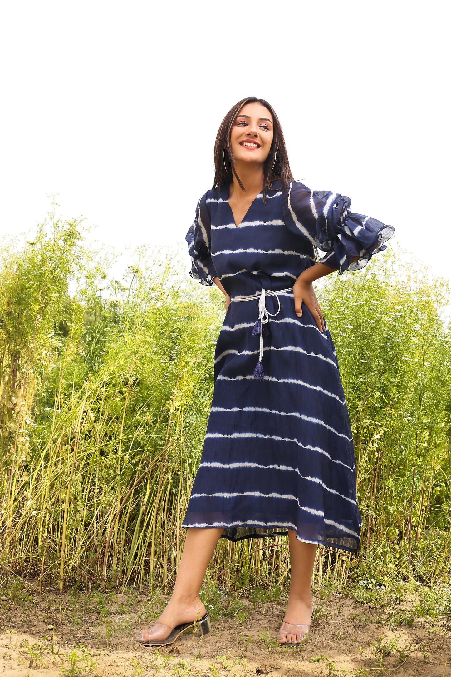 Blue Tie-Dye Dress