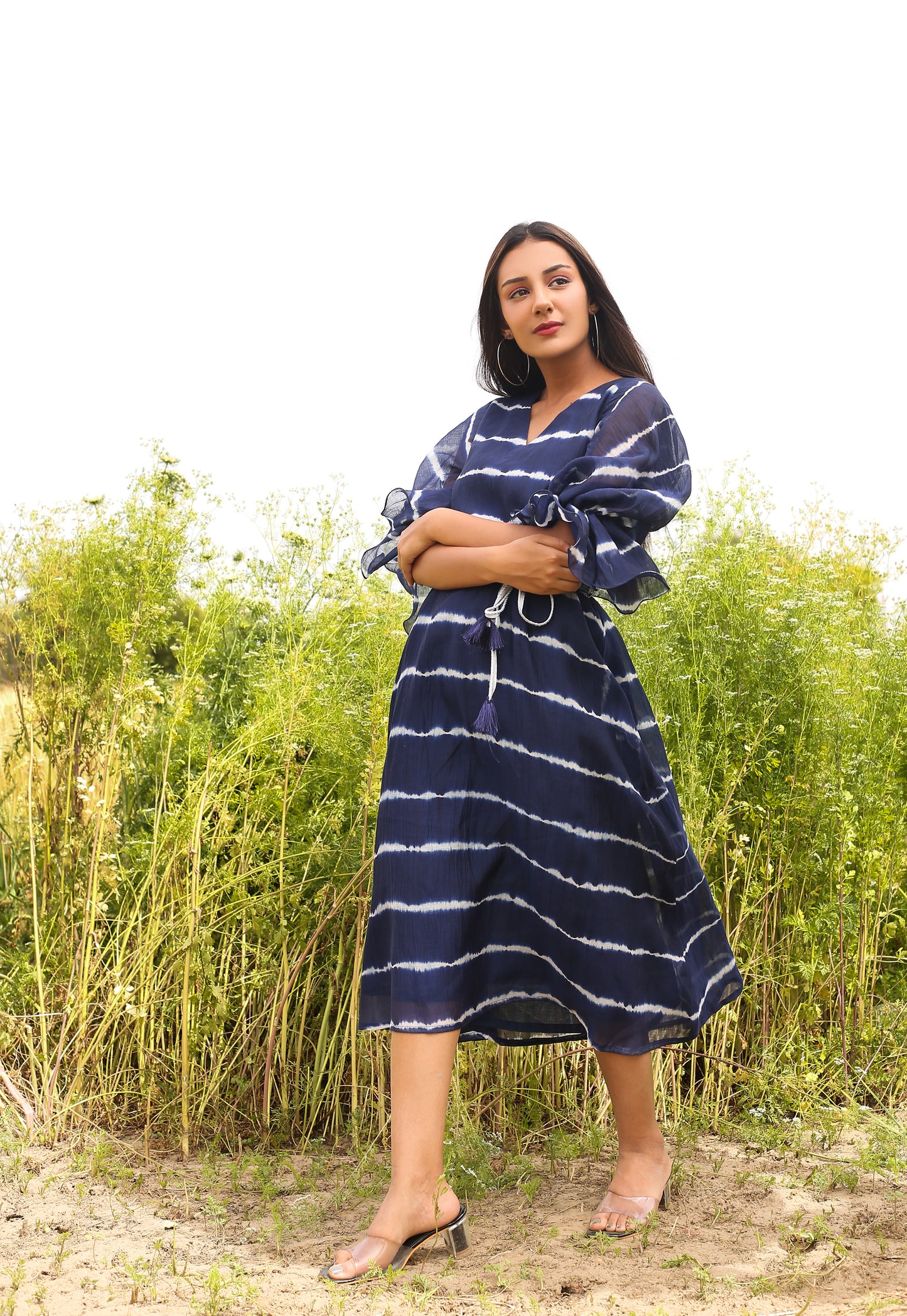 Blue Tie-Dye Dress