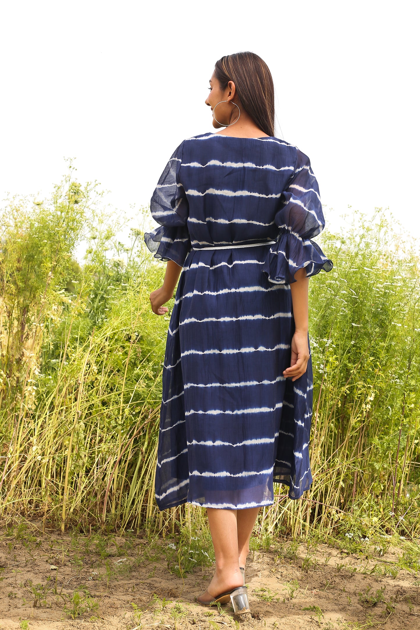 Blue Tie-Dye Dress